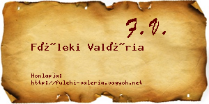 Füleki Valéria névjegykártya