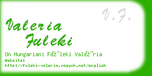 valeria fuleki business card